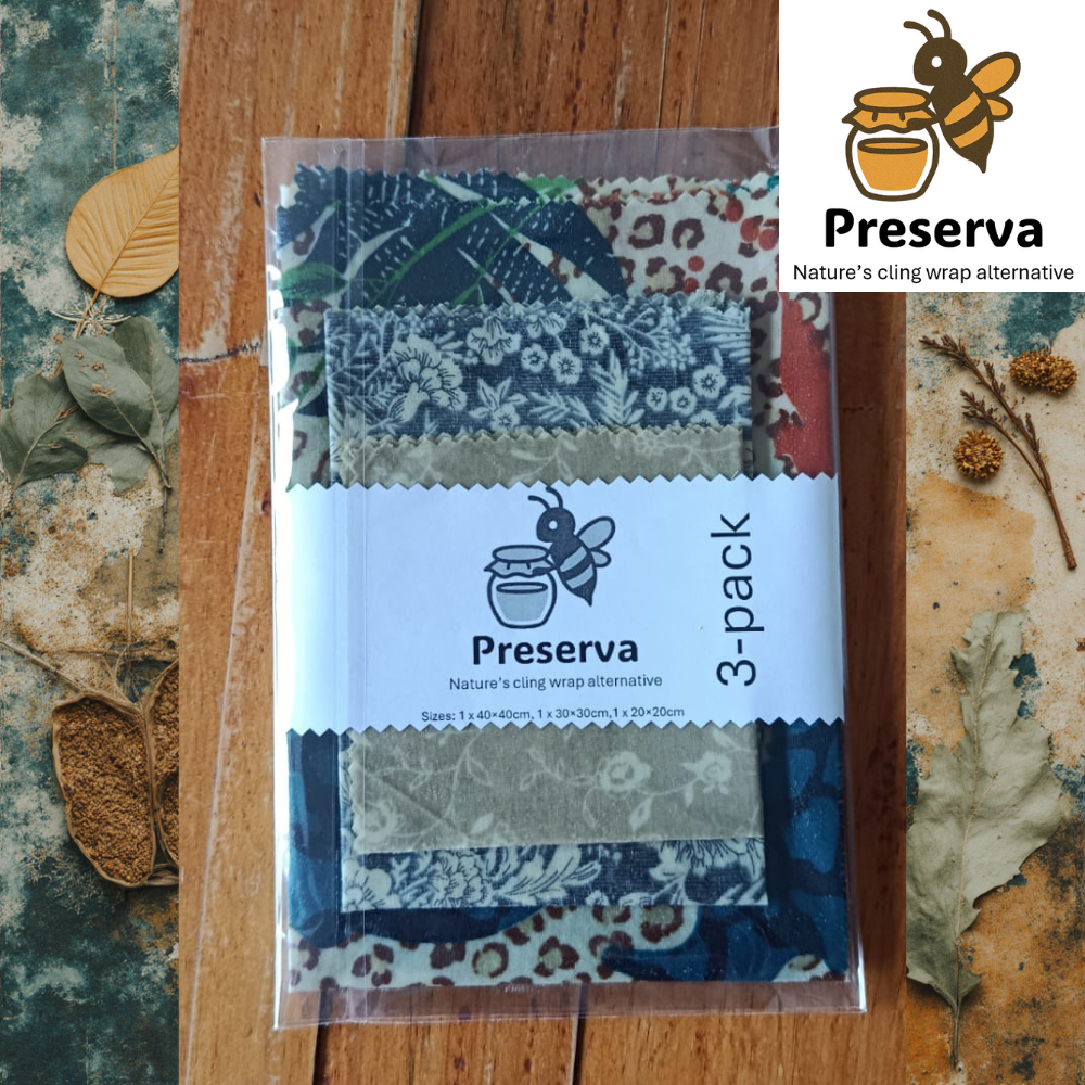 Organic Reusable Beeswax Wrap – 3 Pack